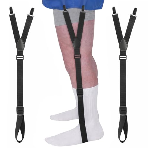 WOIASDGFE Extendable Shirt Stays for Men - Elastic-Black Garters &