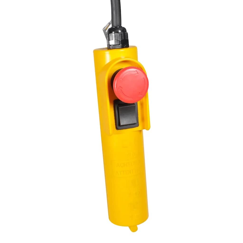 Sollevatore elettrico 500W 100kg 200kg con fune metallica, telecomando cablato, arresto di emergenza, freno automatico per officina, garage, magazzino e lavori di sollevamento