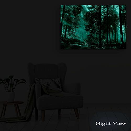 Startonight Canvas Wall Art - Landscape Road In The Forest, Nature Landscape For Living Room Picture Framed 32 X 48 Inches #TOP4
