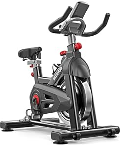 FIT4YOU Exercise Bike Indoor Cycling Home Gym Workout Cardio Fitness Adjustable Resistance LCD Monitor FY-EB07 Black