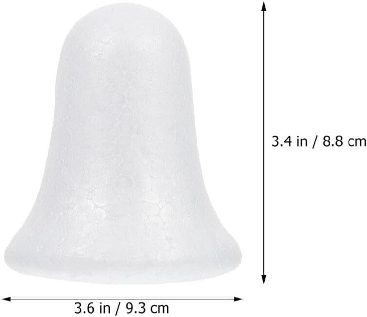 Abaodam 10 Pcs Craft Foam Bells White Foam Christmas Bells Polystyrene Bells Shapes for DIY Home Craft Project Christmas Tree Holiday Party Supplies 8.8cm