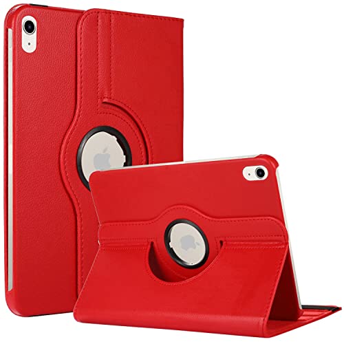 Rotating Case For iPad 10th Generation 2022 (Model: A2696, A2757, A2777) 10.9 Inch 360 Degree Rotate Cove (Red)