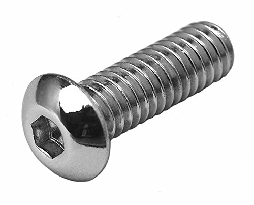 MPB415 Chrome Button Head Socket Cap Screw Alloy Steel 5/16''-18 x 1/2" Button Chrome (Pack of 10)