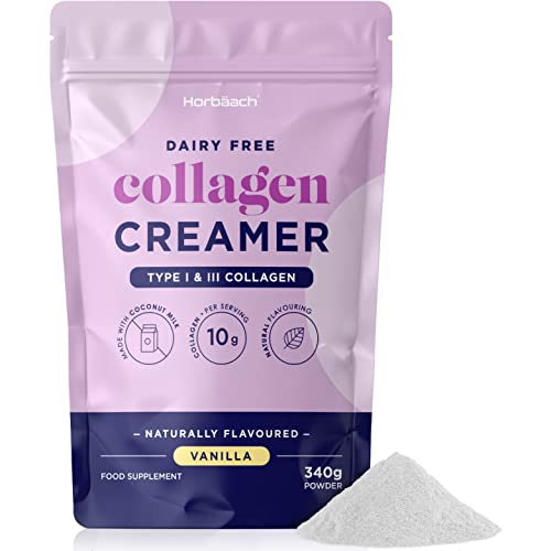 Collagen Creamer for Coffee | Vanilla Flavour | Type 1 & 3 Collagen Peptides | Made with Coconut Milk, Dairy Free Powder | by Horbaach