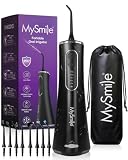 MySmile LP211 irrigador dental sin cable, 5 modos de limpieza, irrigador dental recargable, 8 puntas de recambio, IPX 7 impermeable, con bolsa de...