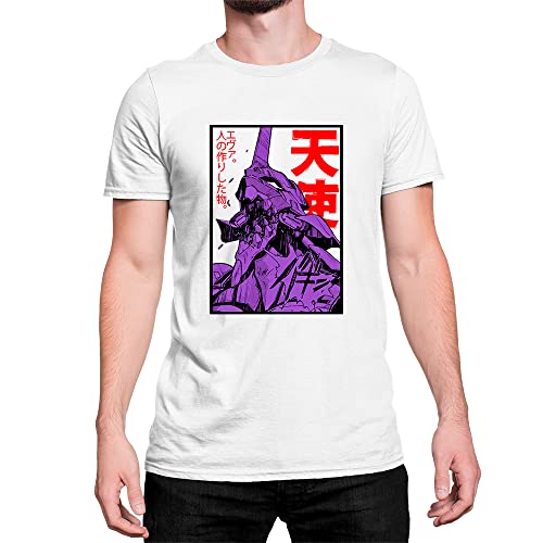 Camiseta Neon Genesis Evangelion Eva Unit 01 Roxo Cor:Branco;Tamanho:G
