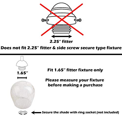 Crackle Glass Shade, Ledupdates 3 Pack Clear Globe Crack Finish For Light Fixture Lamp Glass Replacement 1” 5/8 Fitter #TOP3