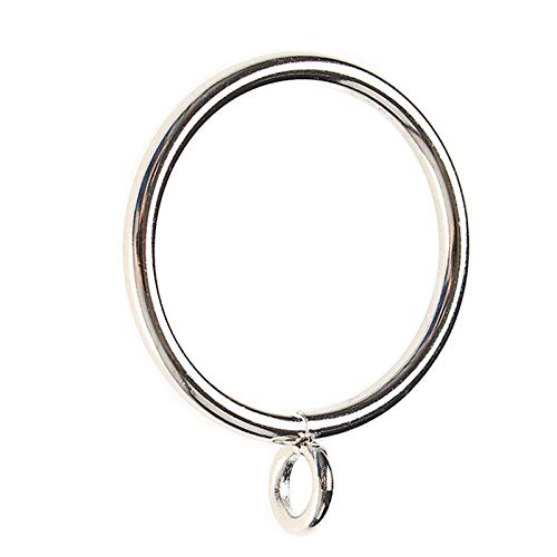 Pasuihcay 40 Pack Curtain Rings, 38mm Internal Diameter Iron Curtains Rings Hanging Rings for Curtains and Rods, Silver