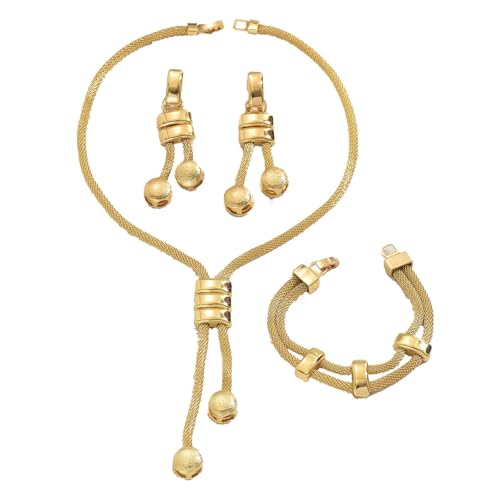 KOLODOGO Gold Long Choker Necklace Set Gold Irregular Necklace Earrings Bracelet Fashion Chain Punk Jewelry Accessories for Women Valentine Anniversary Birthday Friendship Gift