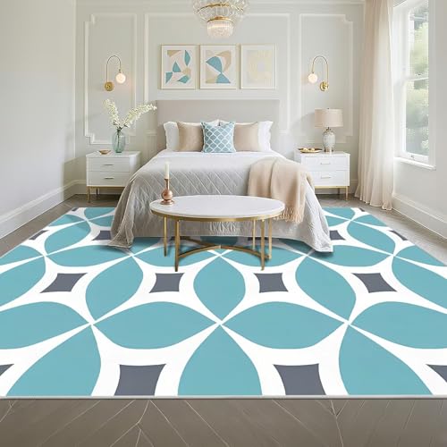 Tapis bleu chambre garçon 140x180 moderne pour accompagner ses moments de vie - 5