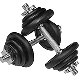 Cast Iron Adjustable Dumbbell & Barbell Set for Men & Women – 15kg, 20kg & 30kg Free Weights Kit for Home Gym Fitness, Strength Training & Muscle Building (15, Kilograms)