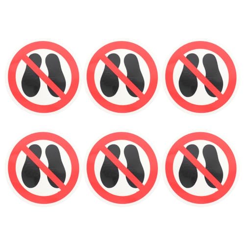 VALICLUD 6 piezas Pegatinas de Advertencia Adhesivas No Calcomanías Redondas de Seguridad para Superficies Planas Etiquetas Autoadhesivas Resistentes para Fábricas y Obras