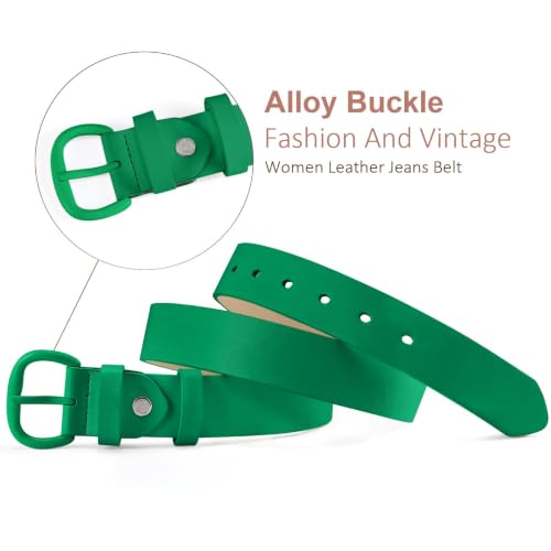 Image of WHIPPY Women Leather Belt for Jeans Pants Dresses Black Ladies Waist Belt with Pin Buckle