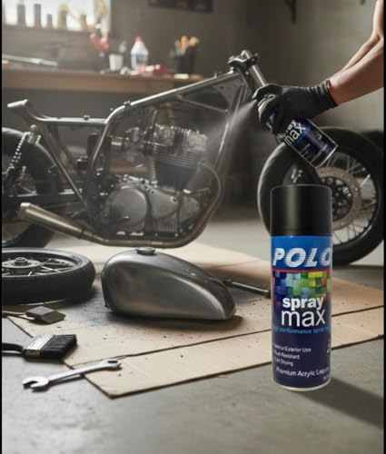 Image of Polo Spray Paint for Metal,Wood,Walls and Automotive Cars,Bikes(Multipurpose)|Quick Drying|Durable|400ml (Matt Black)