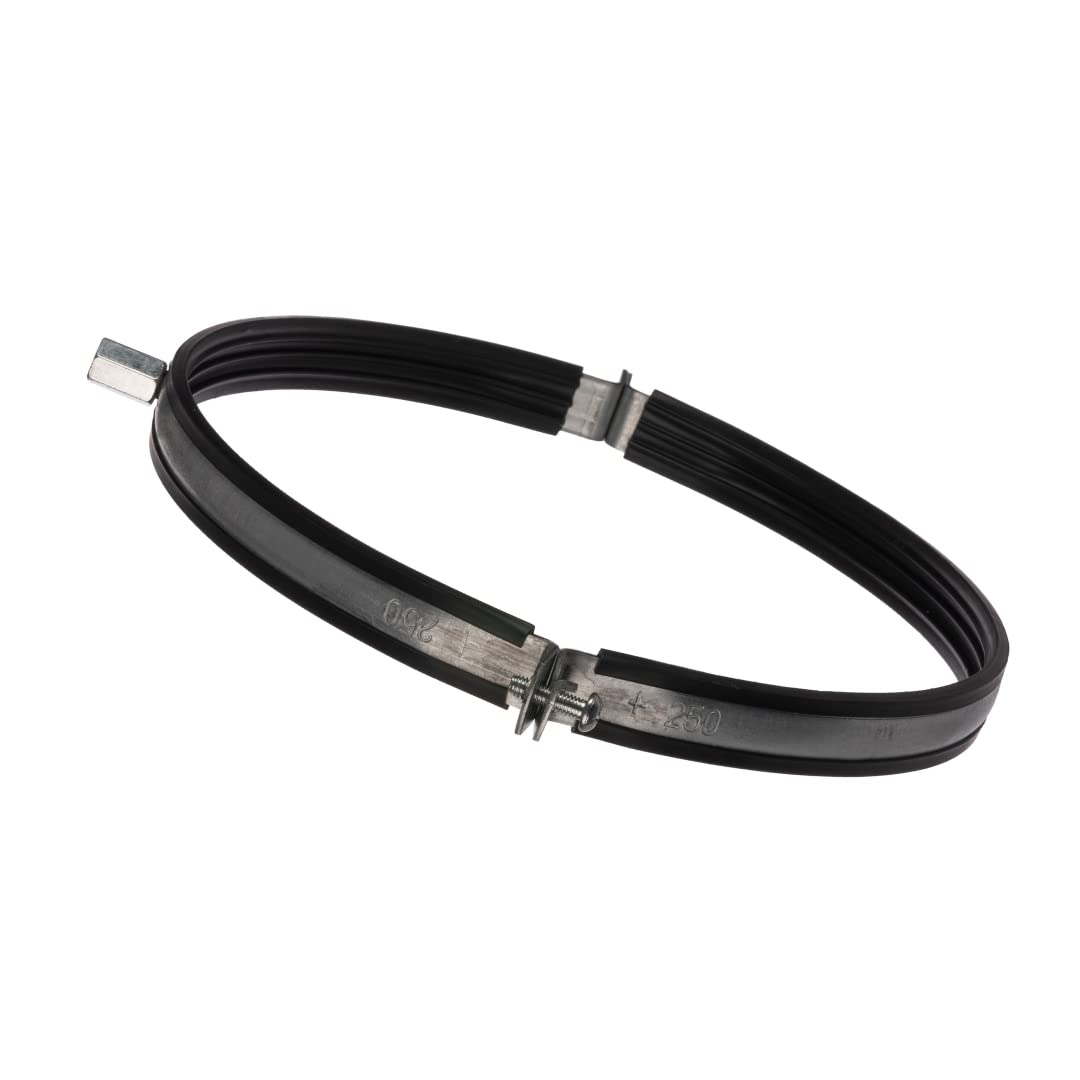 Ø 250mm Abrazadera de Tubo con Junto de Goma - Soporte de Fijación para Tubos - Acero Galvanizado
