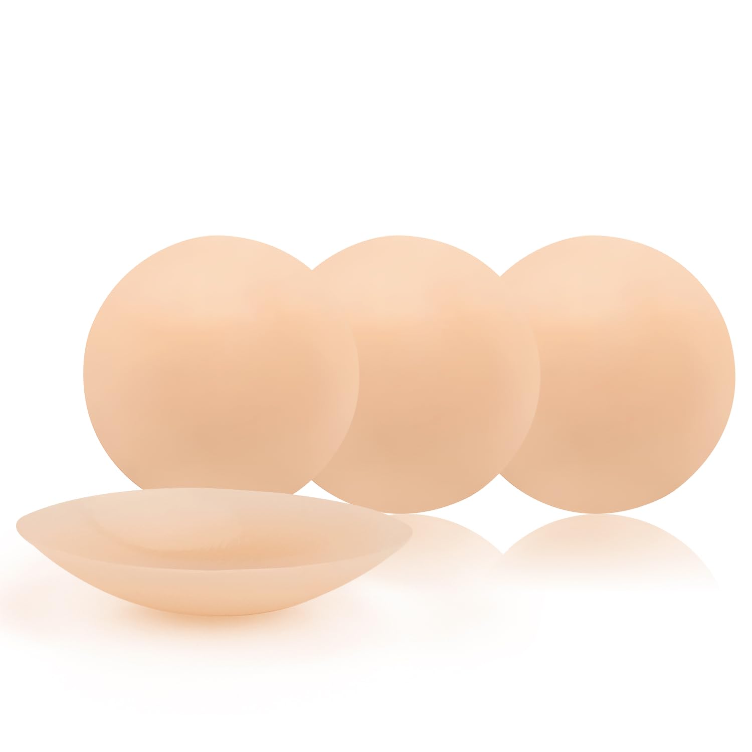 Owill Unisex Champagne 2 Pair Silicone Nipple Covers Invisible And Reusable Adhesive Nipple Cover Pasties For Women Nipple Covers And Tap (, 8Cm)