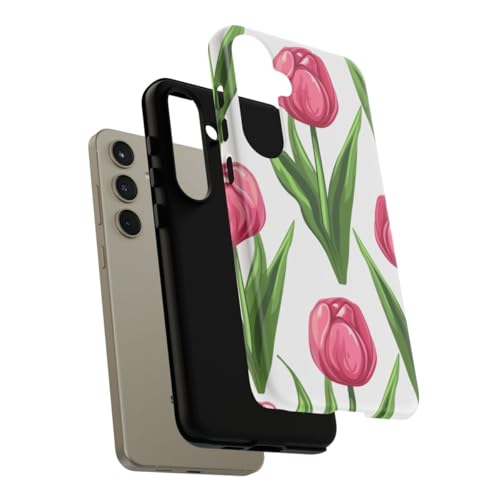 Coque Samsung S24 Plus tulipe rose rigide anti-rayures - 4