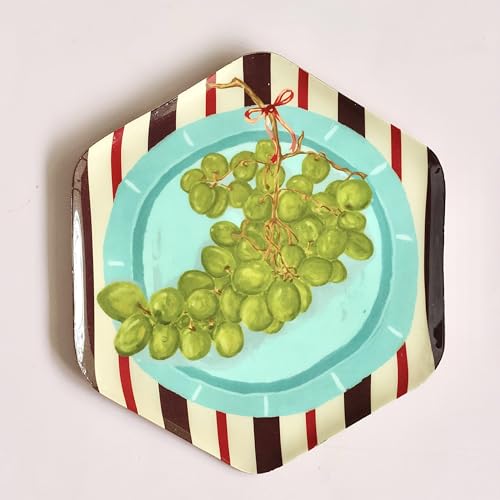 Image of The Wishing Chair Vintage Reserve Metal Wall Plate, Green Grapes
