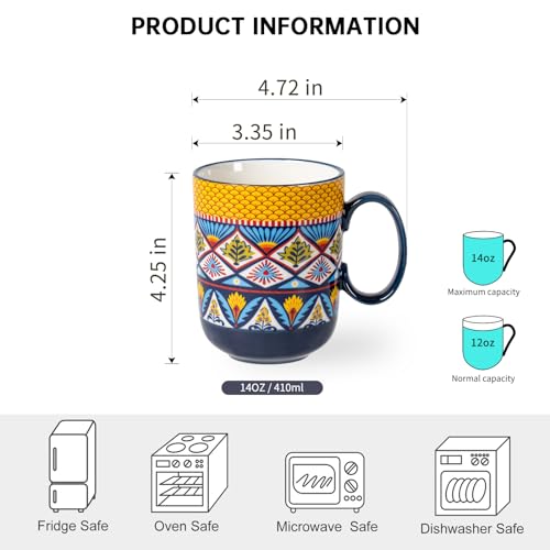 Henxfen Lead Coffee Mugs Set 14 Ounce thumb #1