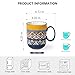 HENXFEN LEAD Boho Ceramic Coffee Mugs Set of 6 – 14 oz Porcelain Cups for Latte, Cappuccino, Tea & Cocoa – Microwave & Dishwasher Safe