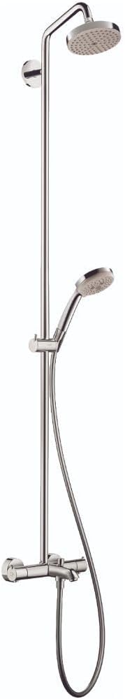 Croma Sliding Height Adjust Air Infusion, Rain AirPower Spray, QuickClean Showerpipe Shower Set in Chrome, 27143001 Large