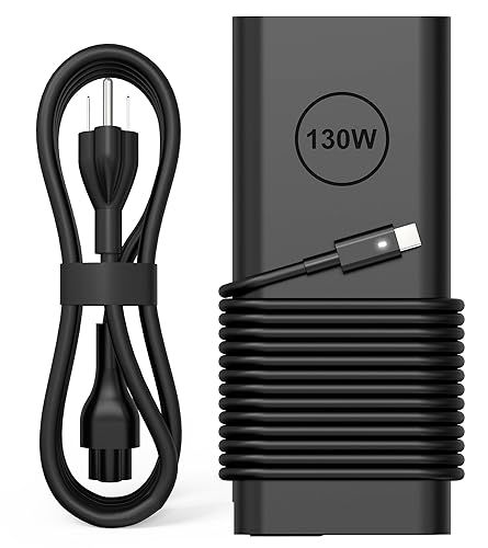 Image of 130W USB C Laptop Charger Compatible with Dell XPS 15 17 2in1 9575 9500 9700 Latitude 5280 5420 7210 7410 7480 Precision 5530 2in1 5550 5750 3560 DA130PM170 Power Adapter Cord Supply