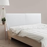 DHOME Cabecero Tapizado Liso de Polipiel Altura 70CM Grosor 4cm y 8cm para Pared Acústicos Cabeceros Cabezal Absorbentes Cama Dormitorio (Polipiel Blanco, Grosor 4cm)