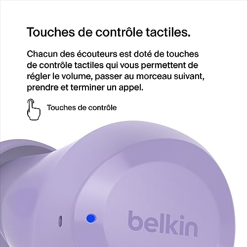 Belkin Écouteurs True Wireless SoundForm Bolt (sans fil, jusqu'à 28h d'autonomie de batterie, mode mono, certification IPX4, Bluetooth, micro, pour iPhone, Galaxy, etc.)