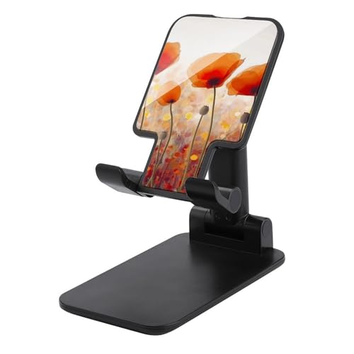 Support téléphone réglable pour bureau compatible iPhone 14 13 Pro Max coquelicots rouges