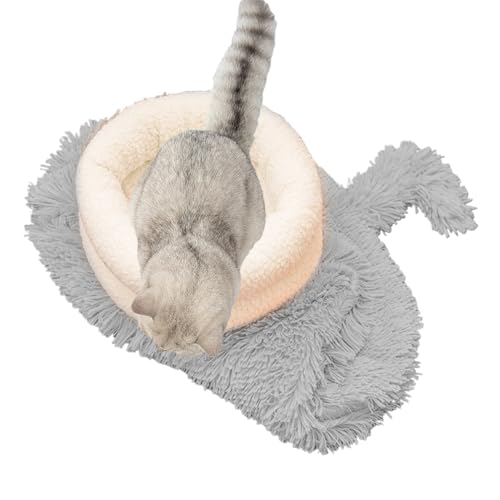 Lit doux pour chat chaud et isolant avec design à queue mobile