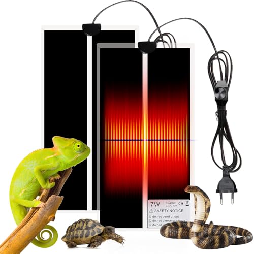 XPJBKC Manta Termica Reptiles, 2 Piezas Manta Termica Terrario Reptiles con Control de Temperatura, Manta de Calor para Reptiles, Manta Térmica para Reptiles, Serpientes, Lagartos, Tortugas