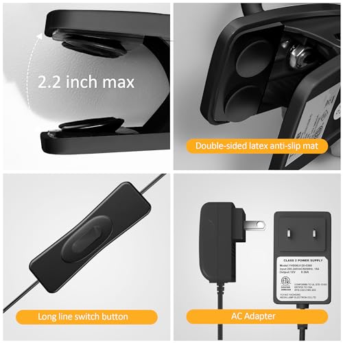TOPMB Book Light for Reading in Bed, Eye-Caring LED Reading Light, 360° Flexible Clip on headboard lamp, 5W 3000k Desk Lamp with Clamp for Bedroom, Office, Painting, Workbench and Sewing, Black - Thumbnail 4