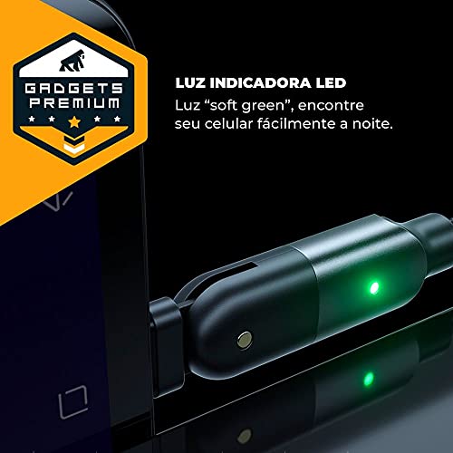 Gshield | Cabo Tank Gear USB-C para Tipo C Ajustável em 180º 33W Qualcomm 3.0 3A 1,2m - Material Nyl