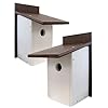 Premium Recycled Bluebird Houses by Prime Retreat, Brown and Gray, Pack of 2 Premium Recycled Bluebird Houses by Prime Retreat, Brown and Gray, Pack of 2
