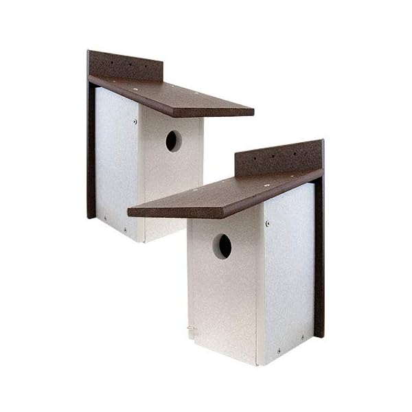 Premium Recycled Bluebird Houses by Prime Retreat, Brown and Gray, Pack of 2