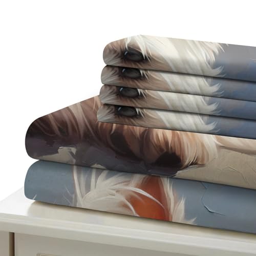 Housse de Couette Microfibre Hypoallergénique Anti-Plis King avec Zip Schnauzer - 7