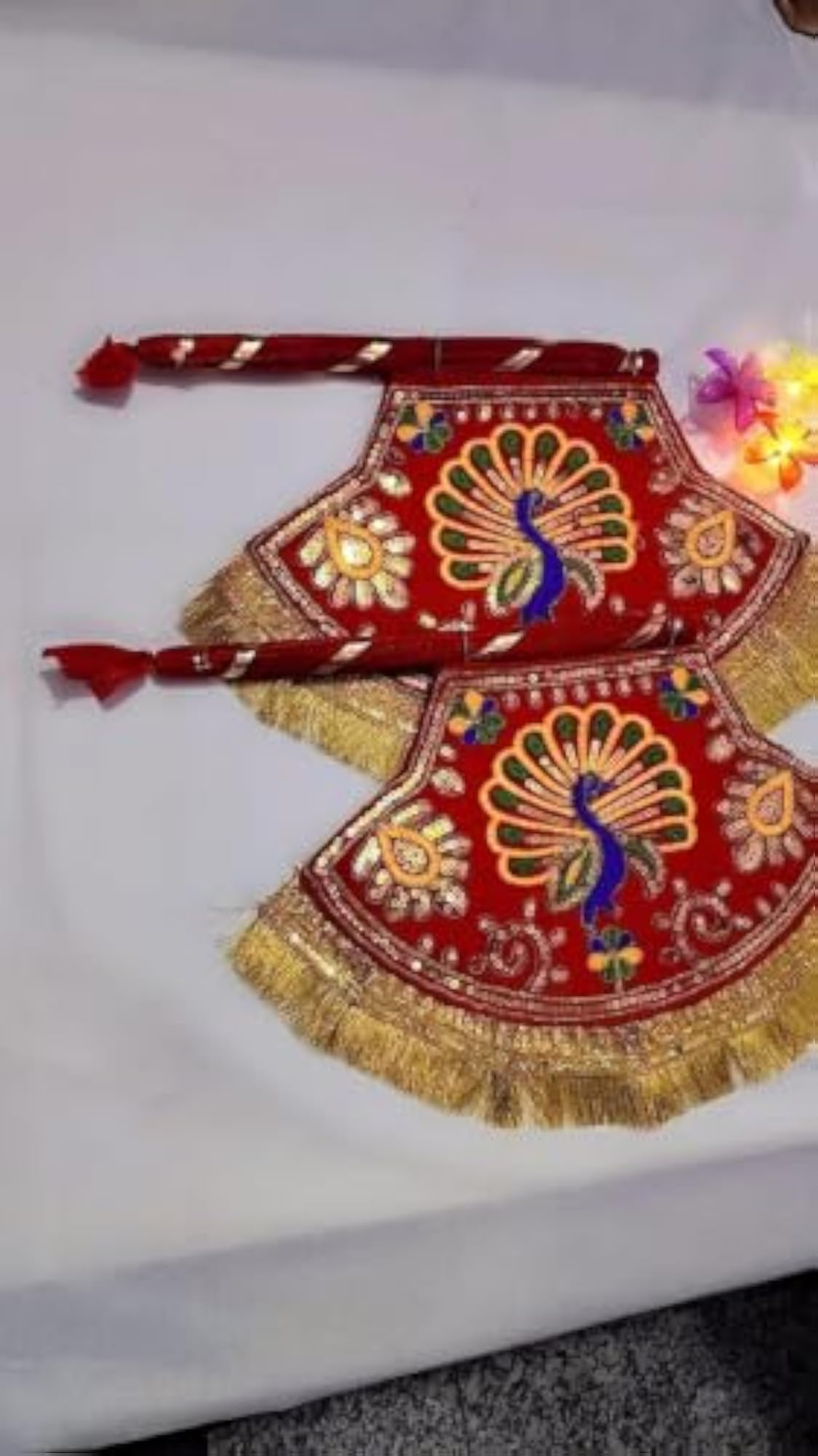 Peacock Embroidered Decorative Hand Fan, Traditional Wedding Pankhi