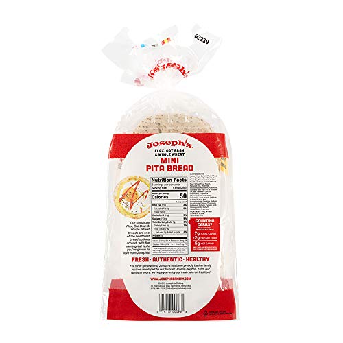 Joseph's Combo Value Pack, Flax, Oat Bran & Whole Wheat, Low Carb Pita Bread, Lavash Bread, and MINI Pita, Fresh Baked (3 Packs Each, 9 Packages Total)