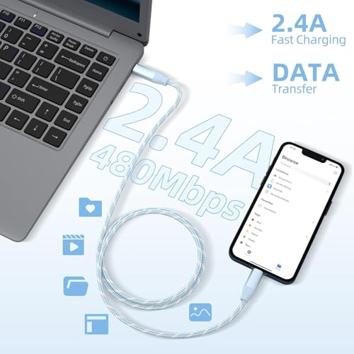 USB C to Lightning Cable 3 Pack 6FT Apple MFi Certified iPhone Fast Charger Fast Charging Type c to Lightning Cable for iPhone 14 13 12 11 Pro Max Xr Xs 8 and More - Image 7