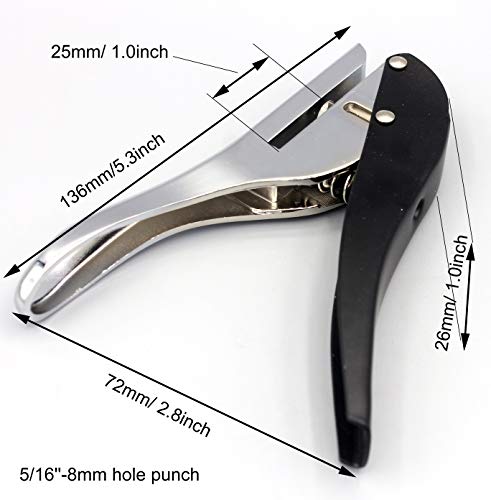 Kucaa Metal Silver Hand-Held 5/16 Inch 8Mm Round Heavy Duty Single Circle Hole Punch For Id Cards Pvc Cards Badge Photos #TOP2