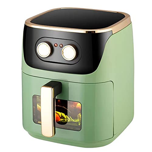 MZGDONGF Freidora de Aire de Gran Capacidad de 9 l, Cesta para freidora Visual, freidora de Aire sin Aceite, Cesta para freidora Antiadherente (Color: Verde, tamaño: mecánica) Safehappy