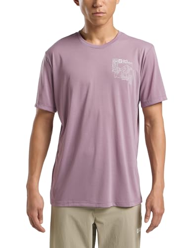 Jack Wolfskin Vonnan Graphic T M Camiseta, Explore Wild Blossom, Extra-Large Hombres