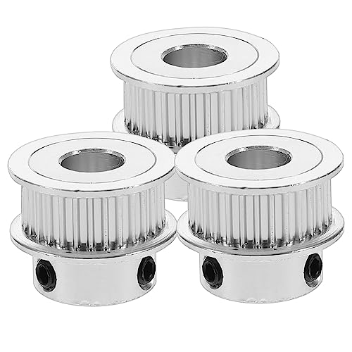 CIYODO 3pcs 30 Gt2 Synchronous Pulley Teeth Timing Pulley 3D Printer Pulley Belt Mechanical Pulleys Belt Tensioner Pulley Teeth Idler Pulley Wheel for 3D Printer 3D Prnter Aluminum Silver