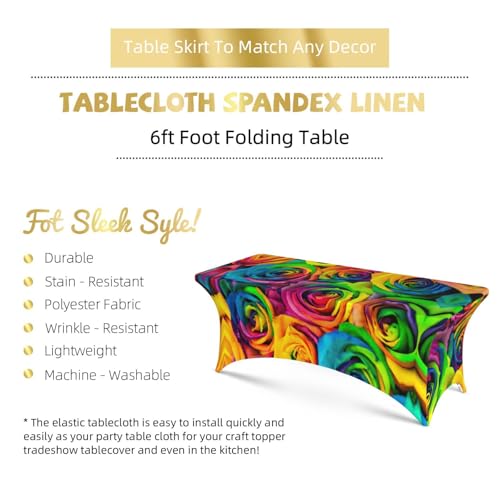 Nappe de fête lavable pour table de banquet avec motif roses