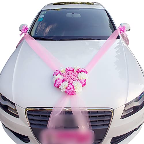 Asudaro Wedding Car Artificial Flower Heart Shaped rose decoration wedding car wedding decoration car Wedding Car Decoration Garland for wedding party - Image 3