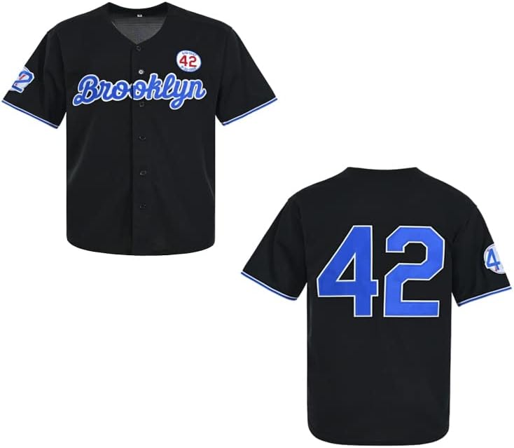 Madjus Youth Black Legend 42 Button Down Jersey Boys Hip Hop Baseball Jersey Stitched