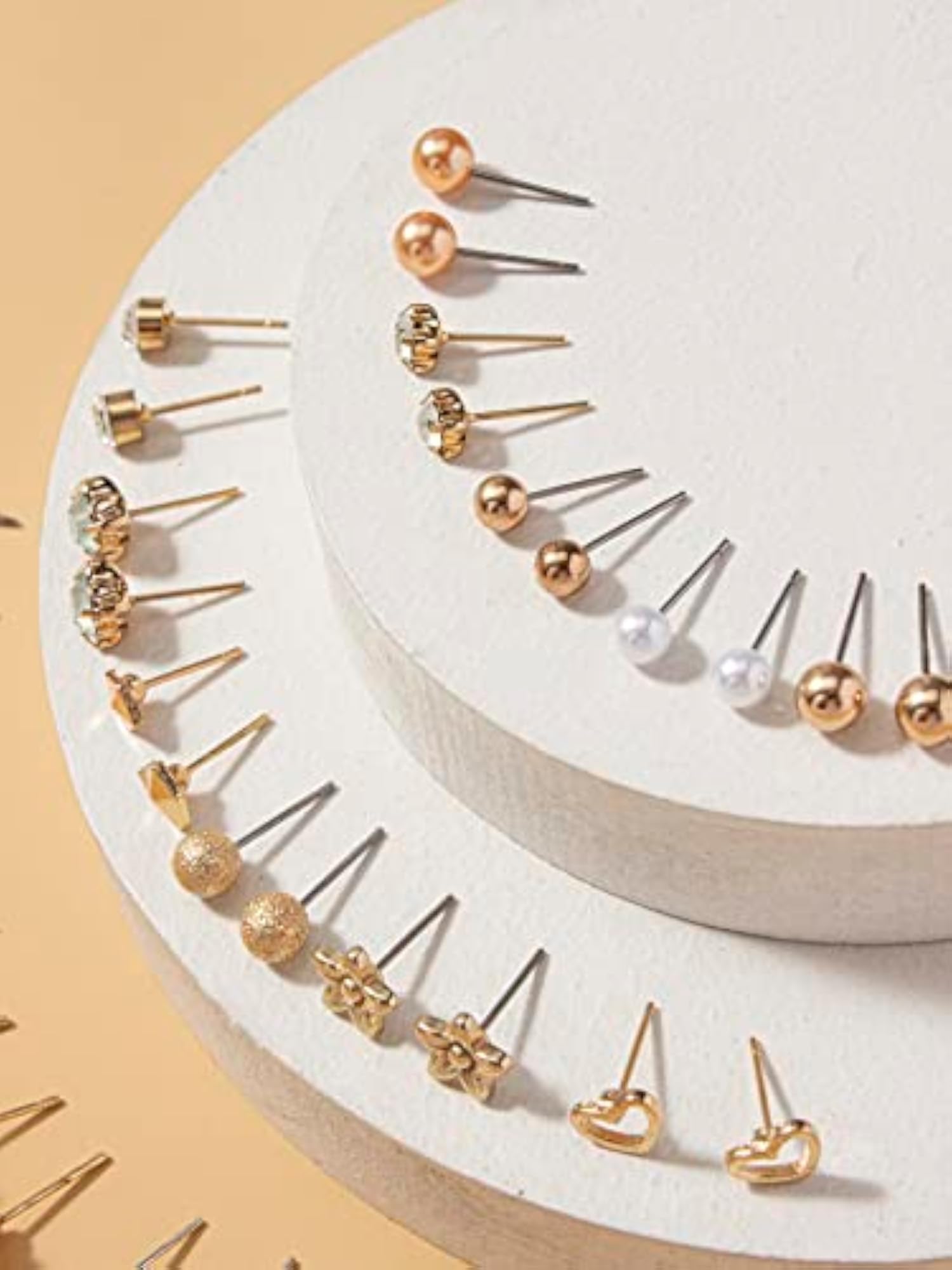 Stylish Crystal Pearl Earrings Combo Set - 30 Pairs