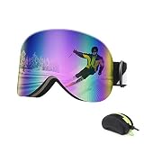Mimajor Unisex Skibrille für Herren Damen Jungen, Skibrille für brillenträger Snowboard Brille 100% UV Schutz Schneebrille, Magnetische Wechsellinse, Schneebrille mit Antibeschlag Ski Goggles