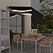 Mogou Toldo Manual retráctil con persiana, Toldos Exterior, Toldo De Terraza, Toldo Enrollable Exterior, Toldos Verticales, Toldos para Patio, y LED Gris Antracita 3x2,5m
