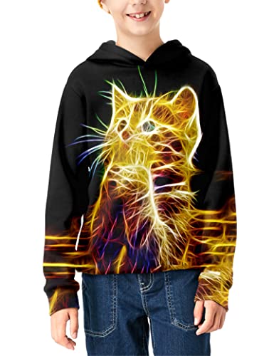 Linnhoy 3D Digital Printed Kids Hoodies for Boys and Girls Sweatshirts 6-15 Years3